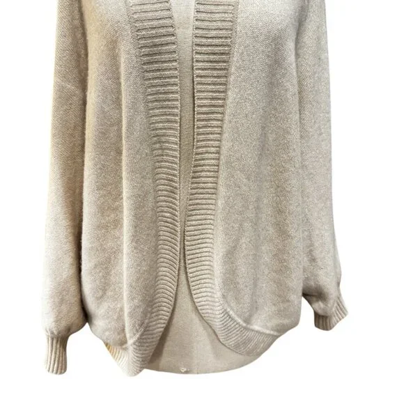 St. John Women’s Cream Wool-Blend Open Front Cardigan – Size XL - Picture 3 of 5
